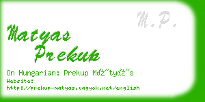 matyas prekup business card